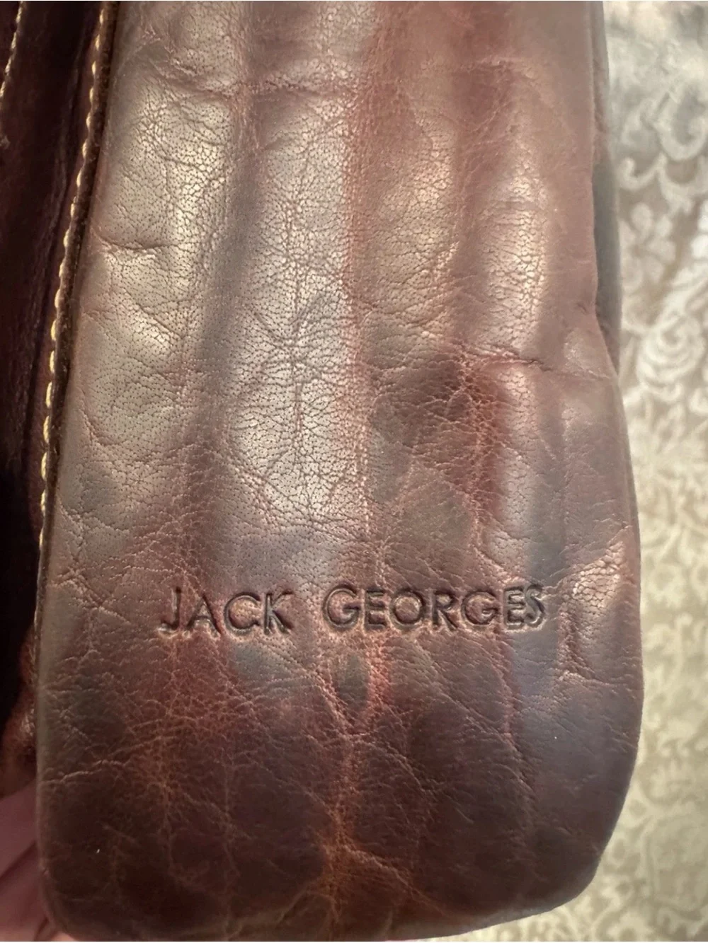 Jack Georges VTG Voyager Leather Crossbody Bag Brown Buffalo Leather